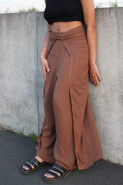 magic pant en laine marron