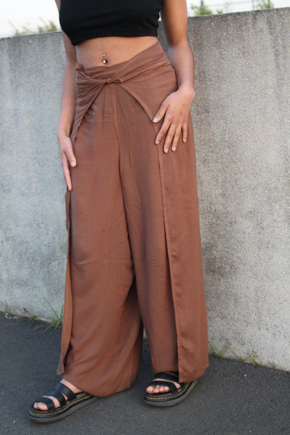 magic pant en laine marron